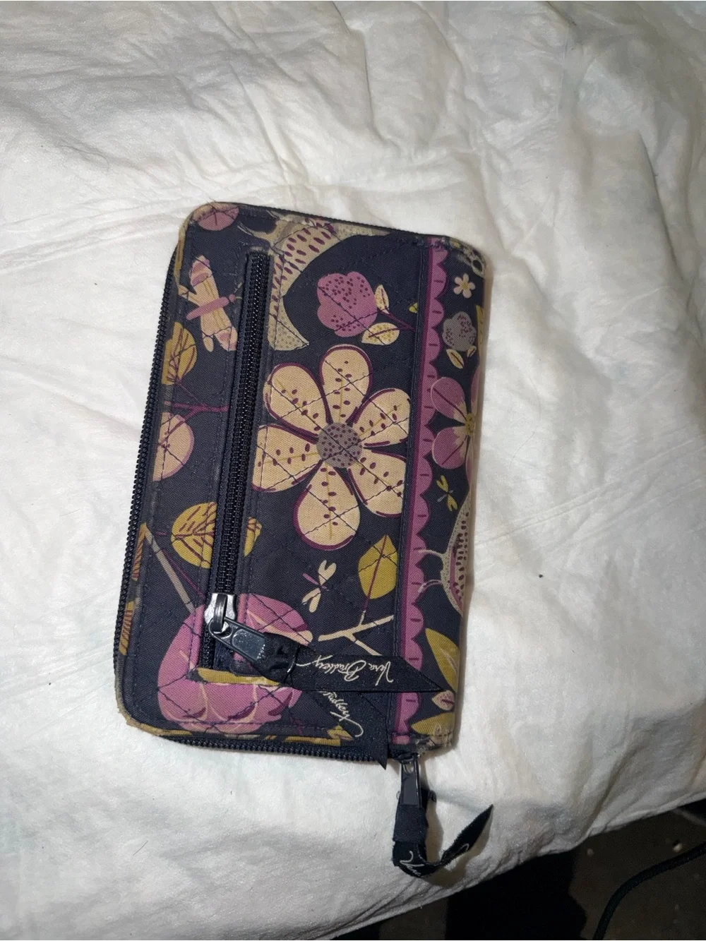 Vera Bradley Floral Quilted Zip Wallet in Purple, Pink & Yellow - Picture 4 of 4